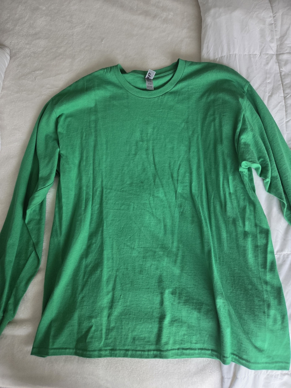 Classic Solid Green Long Sleeve Tee